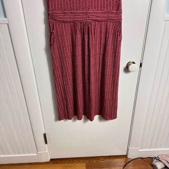 Boden Amelie Jersey Dress Red Chevron Twist Size 12 Long - Picture 4 of 10